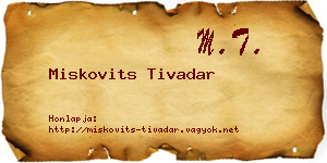 Miskovits Tivadar névjegykártya